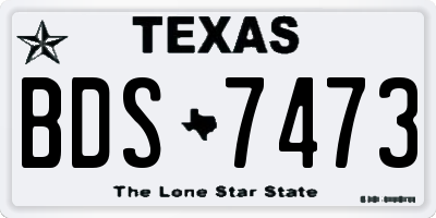 TX license plate BDS7473