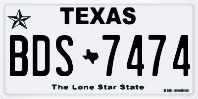 TX license plate BDS7474
