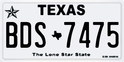 TX license plate BDS7475