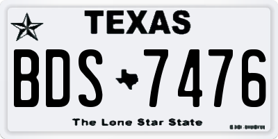 TX license plate BDS7476