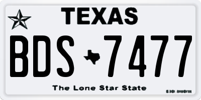 TX license plate BDS7477
