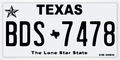 TX license plate BDS7478