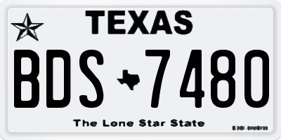 TX license plate BDS7480