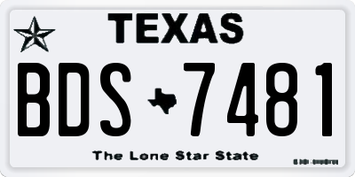 TX license plate BDS7481