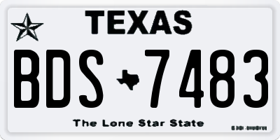 TX license plate BDS7483
