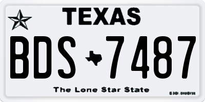 TX license plate BDS7487