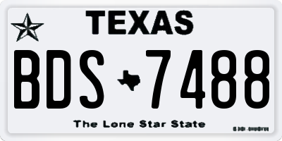 TX license plate BDS7488