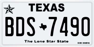 TX license plate BDS7490