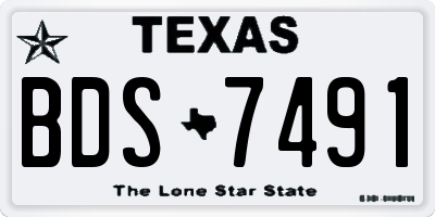 TX license plate BDS7491