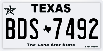TX license plate BDS7492