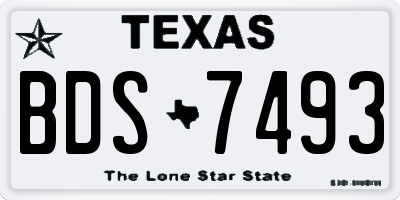 TX license plate BDS7493
