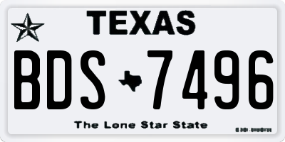 TX license plate BDS7496