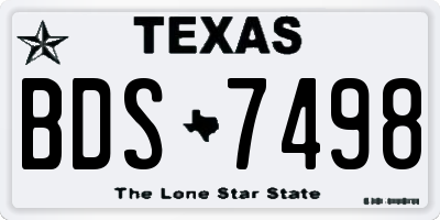 TX license plate BDS7498