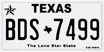TX license plate BDS7499