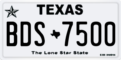 TX license plate BDS7500