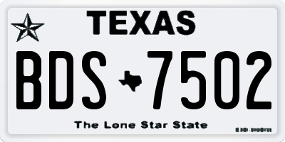 TX license plate BDS7502