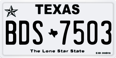 TX license plate BDS7503