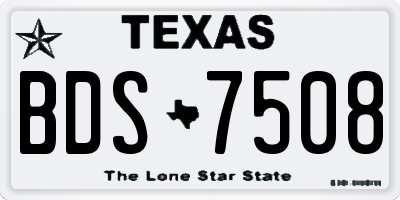 TX license plate BDS7508
