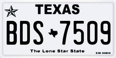 TX license plate BDS7509