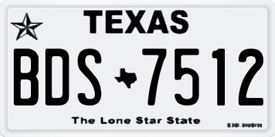 TX license plate BDS7512