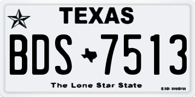 TX license plate BDS7513