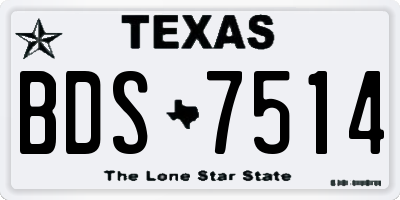 TX license plate BDS7514