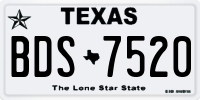 TX license plate BDS7520