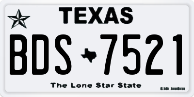 TX license plate BDS7521