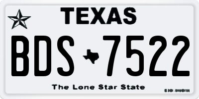TX license plate BDS7522