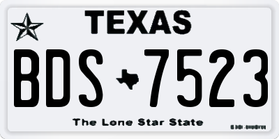 TX license plate BDS7523