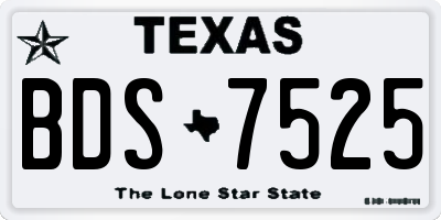 TX license plate BDS7525