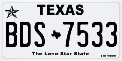 TX license plate BDS7533