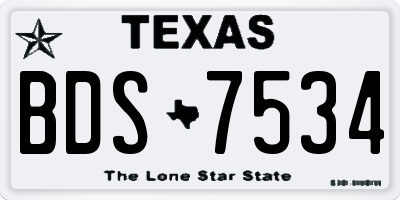 TX license plate BDS7534