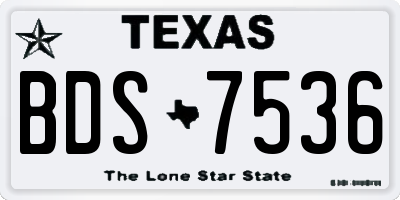 TX license plate BDS7536