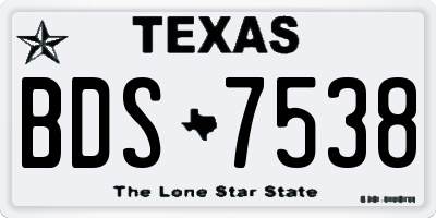 TX license plate BDS7538