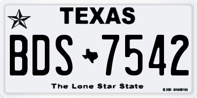 TX license plate BDS7542