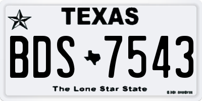 TX license plate BDS7543