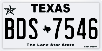 TX license plate BDS7546