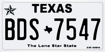 TX license plate BDS7547