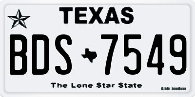 TX license plate BDS7549