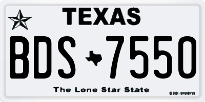 TX license plate BDS7550