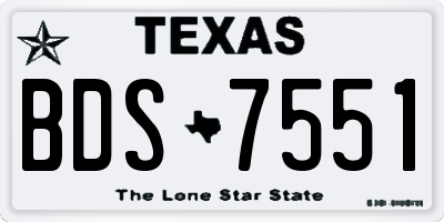 TX license plate BDS7551