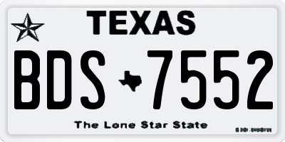 TX license plate BDS7552