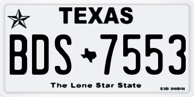 TX license plate BDS7553