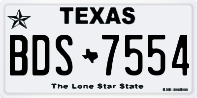 TX license plate BDS7554