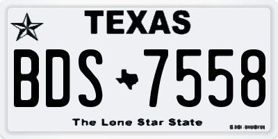 TX license plate BDS7558