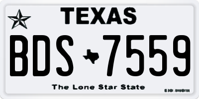 TX license plate BDS7559