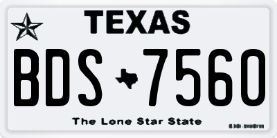 TX license plate BDS7560