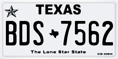 TX license plate BDS7562