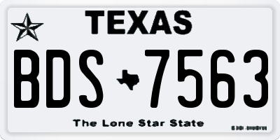 TX license plate BDS7563